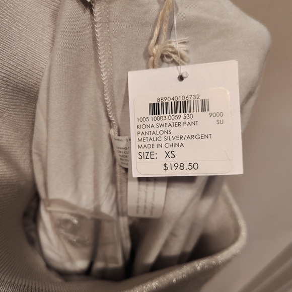 Club Monaco Women's NWT Silver Pointelle Knit Kiona Sweater Jogger Pants XS - Picture 3 of 8